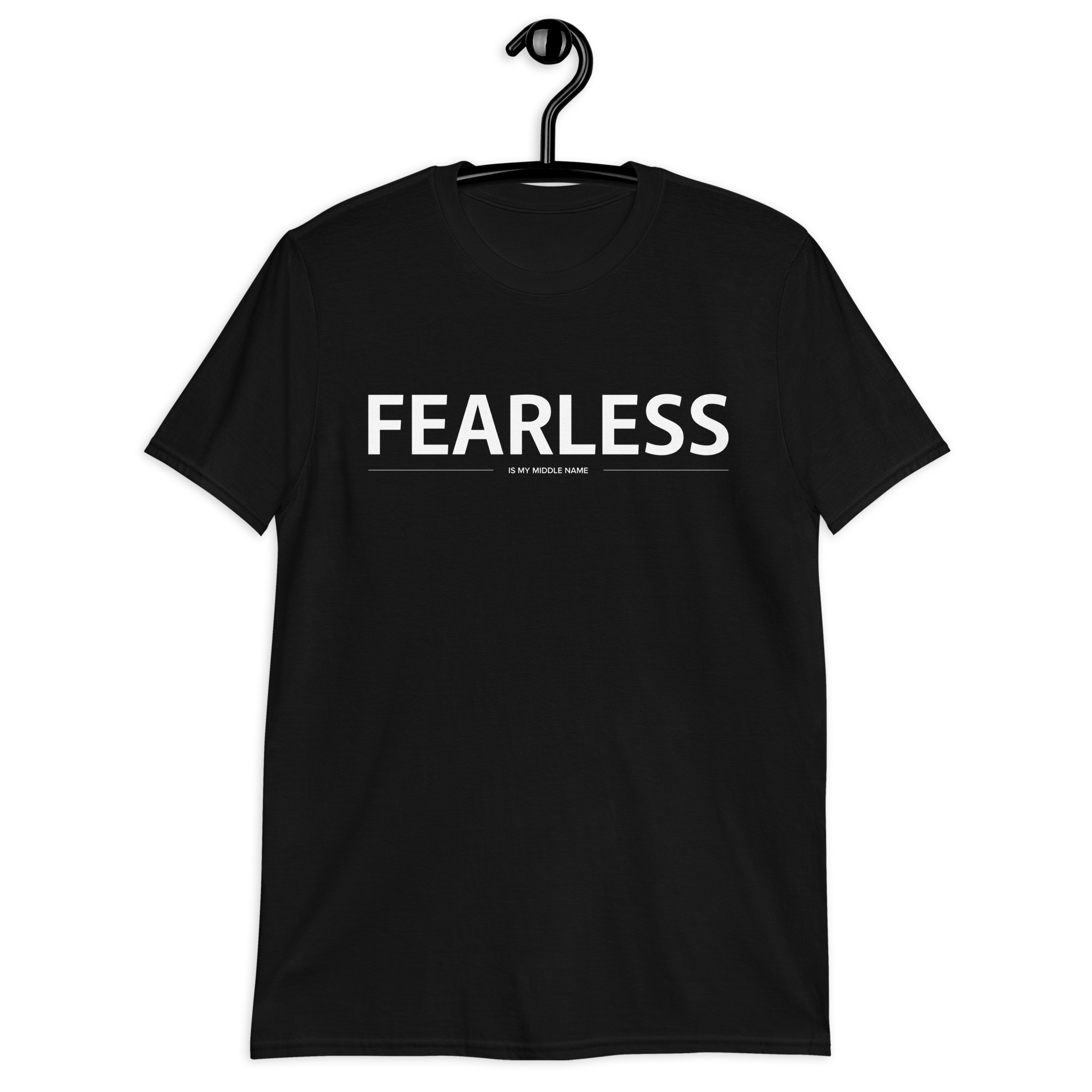 unisex-basic-softstyle-t-shirt-black-front-6360870176a02.jpg Fearless is my middle name t-shirt