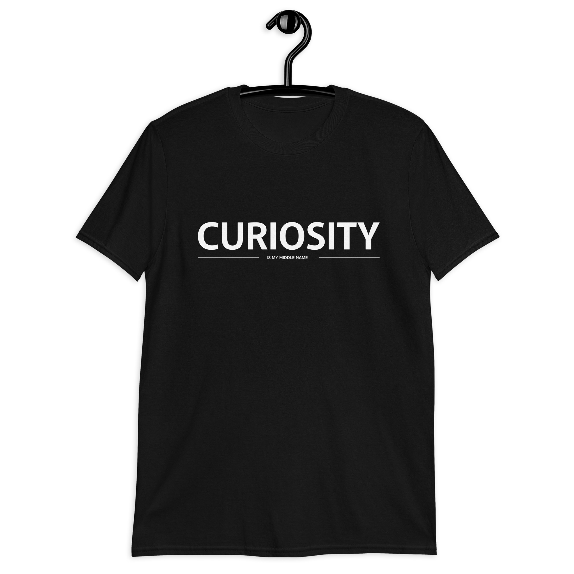 unisex-basic-softstyle-t-shirt-black-front-63608a4fe6080.jpg Curiosity is my middle name short-sleeve